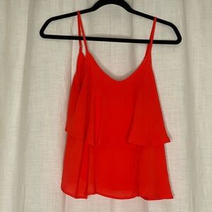 Fun layered dark orange women’s top